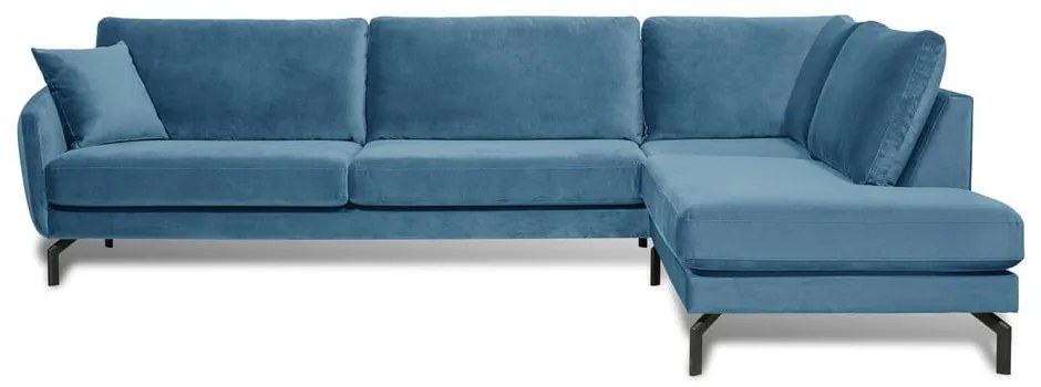 Divano angolare in velluto blu (angolo destro) Magic - Scandic
