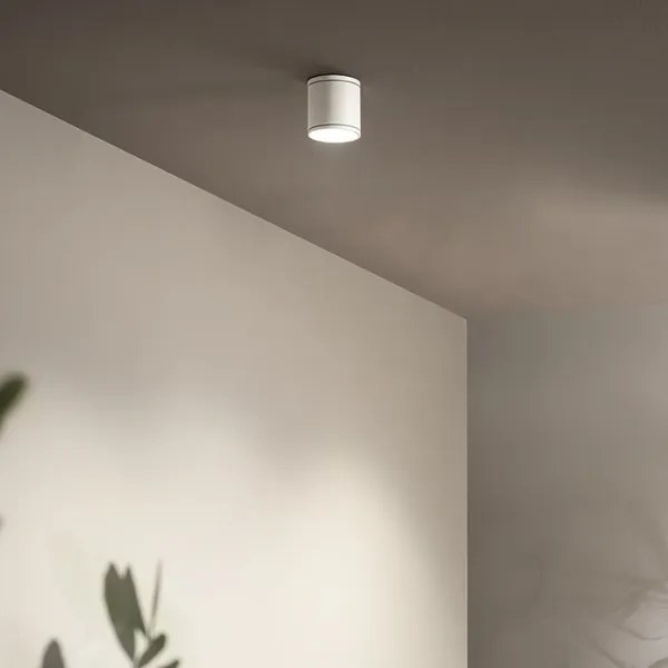 Plafoniera per esterni JUBO in alluminio Bianco con diffusore in vetro D9 cm
