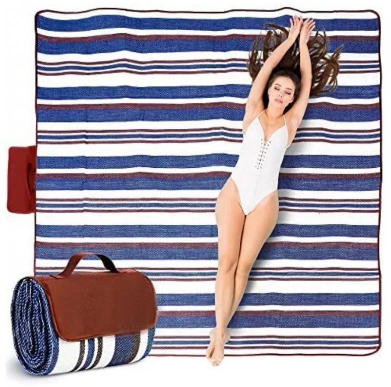 Coperta da picnic con motivo a righe 200 x 145 cm