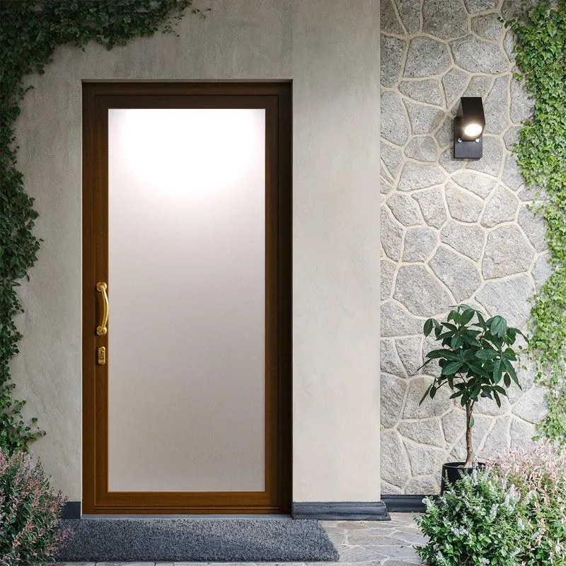 Portoncino d'ingresso DOLCETTI in PVC con vetro satinato L 90 x H 210 cm in PVC ciliegio, apertura spingere a sinistra, falso telaio non incluso