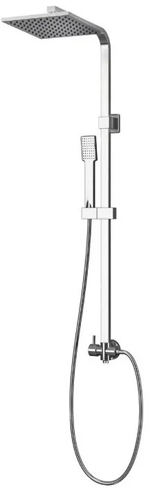 Kamalu - Colonna doccia design quadrato con soffione, doccetta e flessibile | V300C