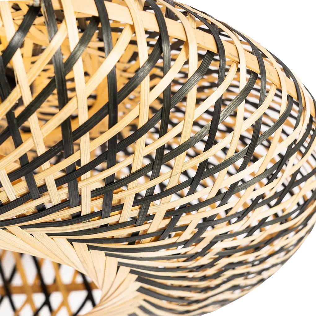 Plafoniera Smart Nera in Bambù 40 cm incl. Wifi A60 - Ostrava