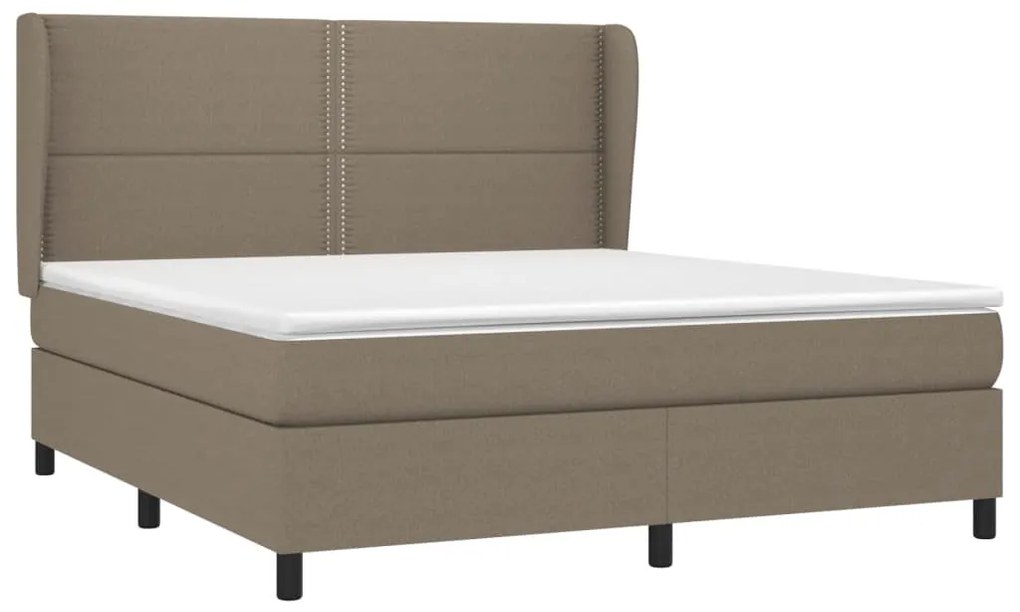 Giroletto a molle con materasso tortora 160x200 cm in tessuto
