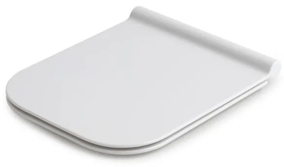 Copriwater Smash rettangolare dedicato per serie sanitari con chiusura rallentata sganciabile in resina bianco