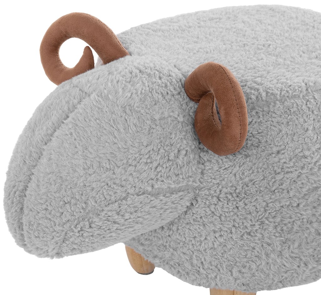 Pouf in tessuto grigio LAMB Beliani
