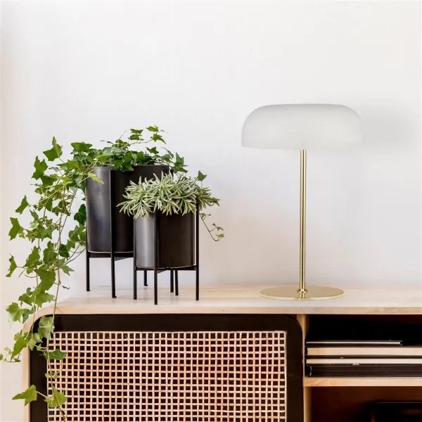 Searchlight EU60707WH - Lampada da tavolo HANOVER 2xE14/7W/230V bianco/oro