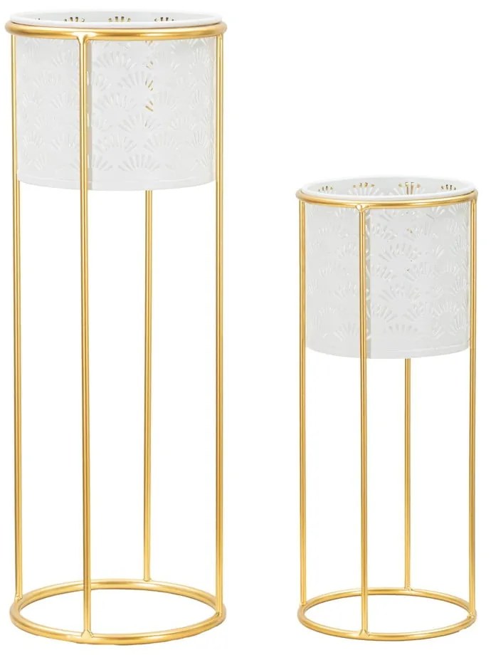 Set di 2 piedistalli per piante in metallo ø 17 cm altezza 46 cm Whity - Mauro Ferretti