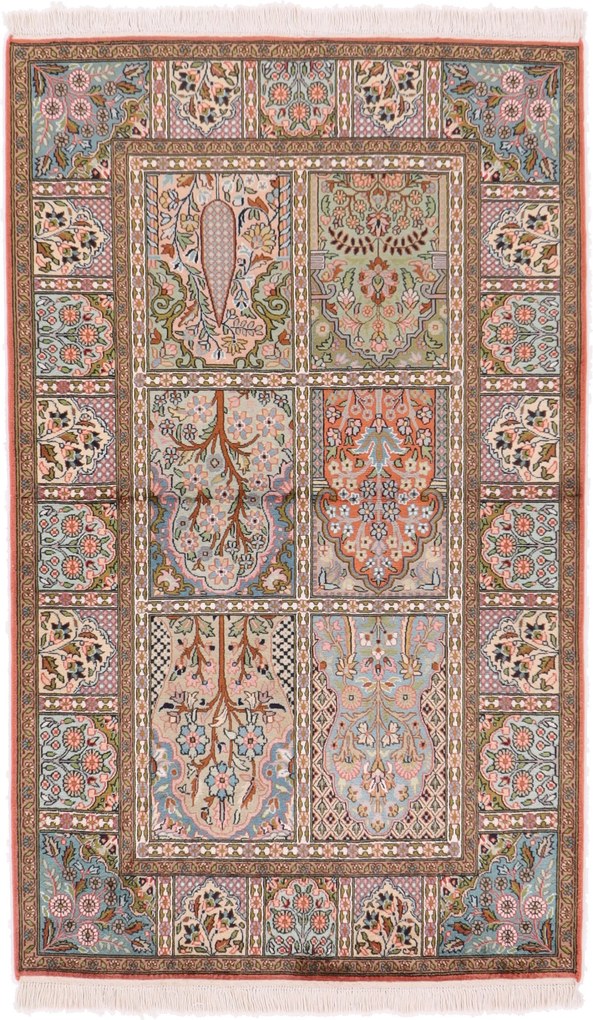 Cashmere Silk Tappeto 90x160 (Indian) Annodato A Mano