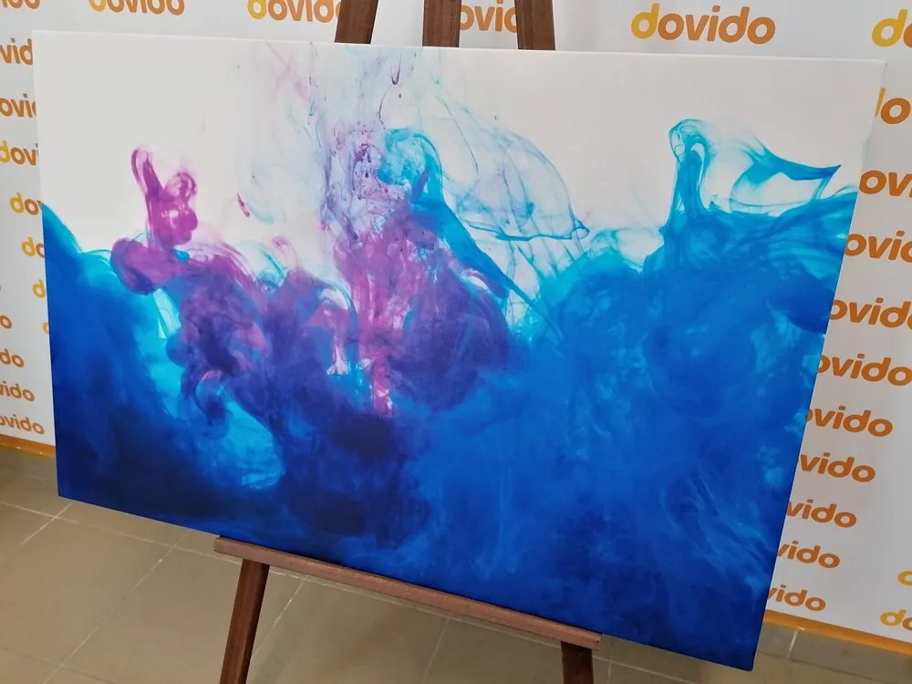 Stampa su tela – Inchiostro in sfumature blu-viola