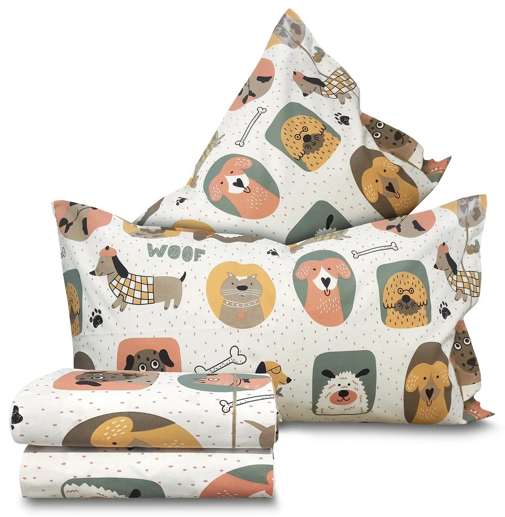 Completo letto matrimoniale cagnolini cotone SmartDecoHome