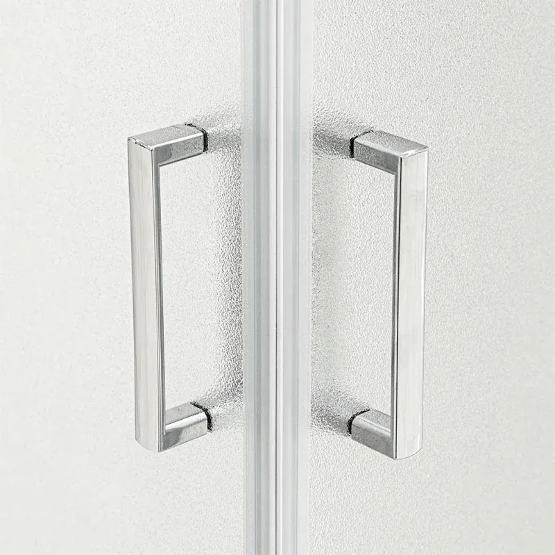 Set maniglie per porta doccia dentro-fuori cromate design squadrato