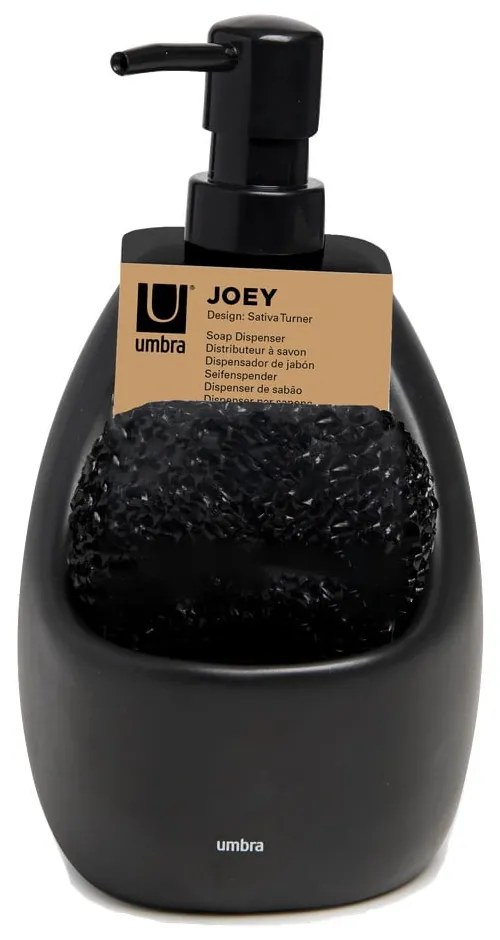 Dispenser per sapone nero in ceramica 590 ml Joey – Umbra