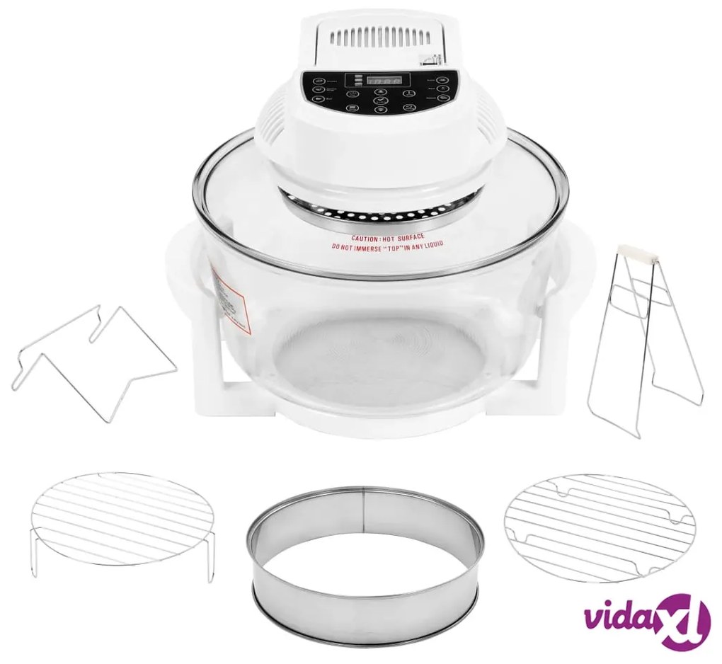vidaXL Forno Alogeno a Convezione Anello di Estensione Timer 1400W 17L