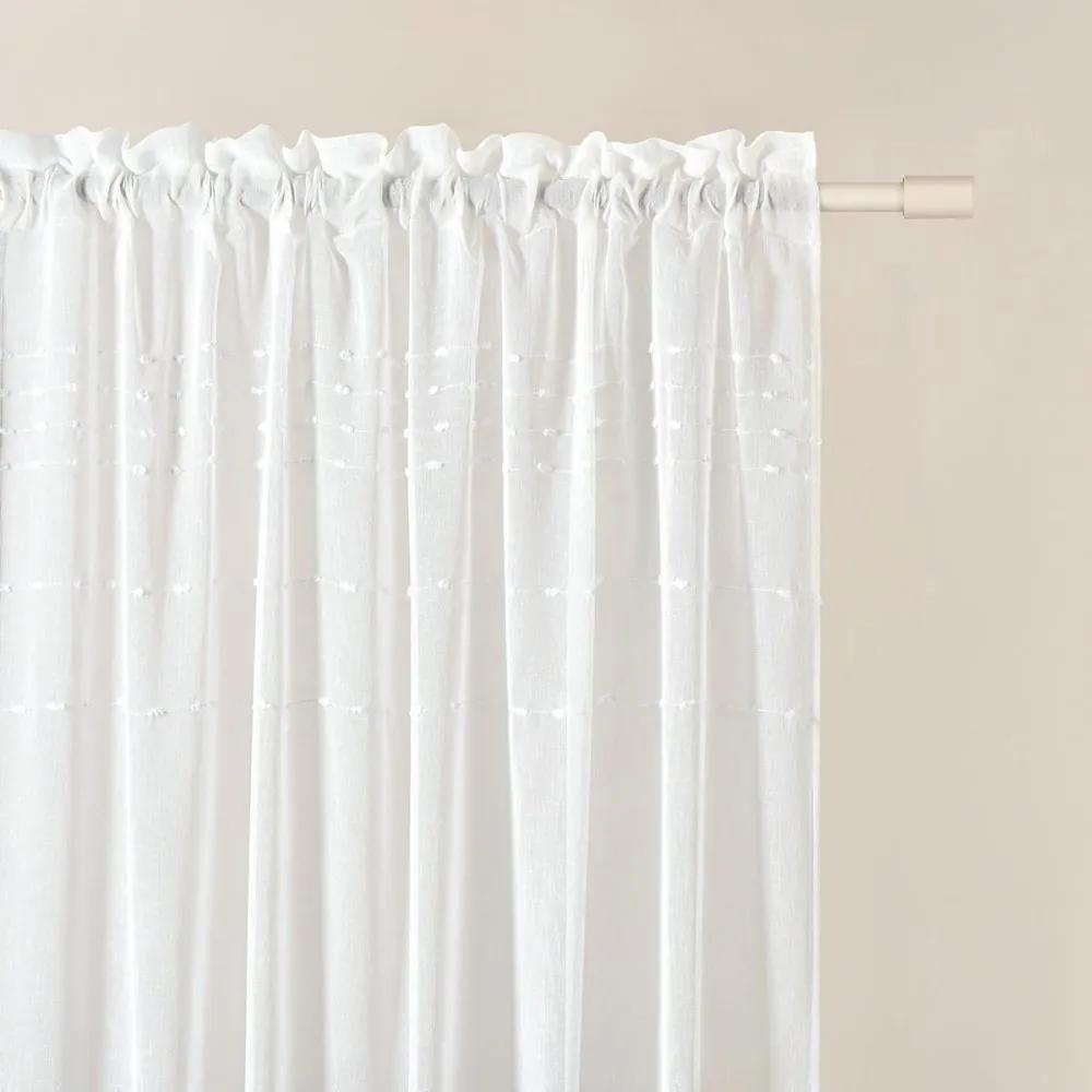 Tenda bianca di alta qualità  Marisa  con nastro per appendere 140 x 250 cm