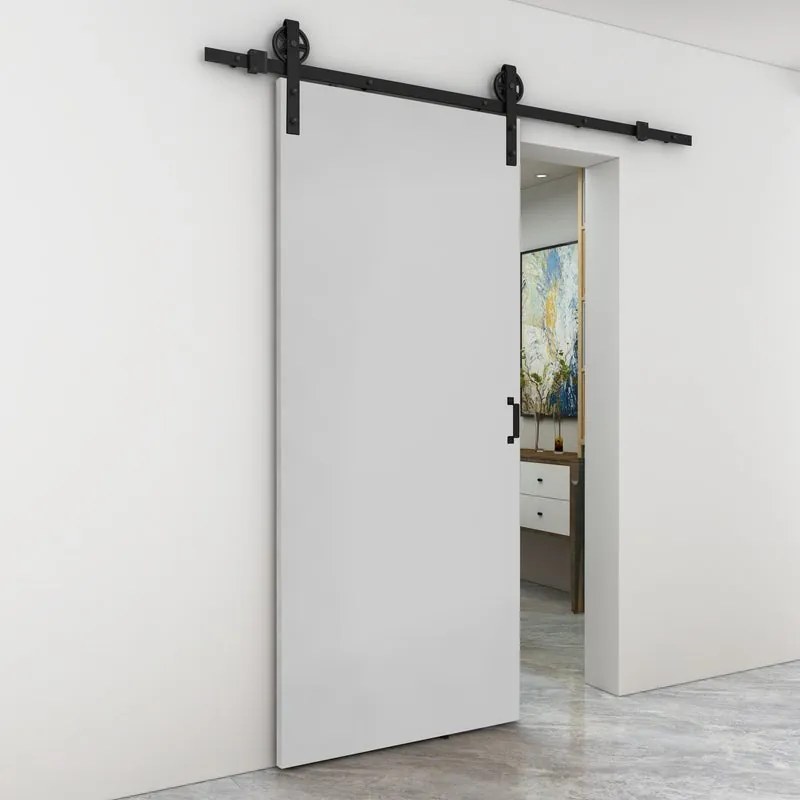 Porta scorrevole Smoke in legno grigio, L 92.5 x H 211.5 cm, con binario Rodeo Sinistra