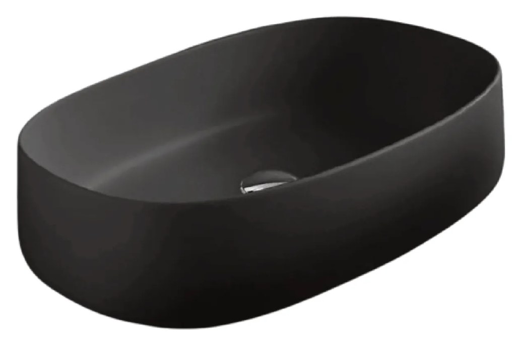 Lavabo D'Appoggio 55x35 Cm The ArtCeram "Cognac" Nero Opaco