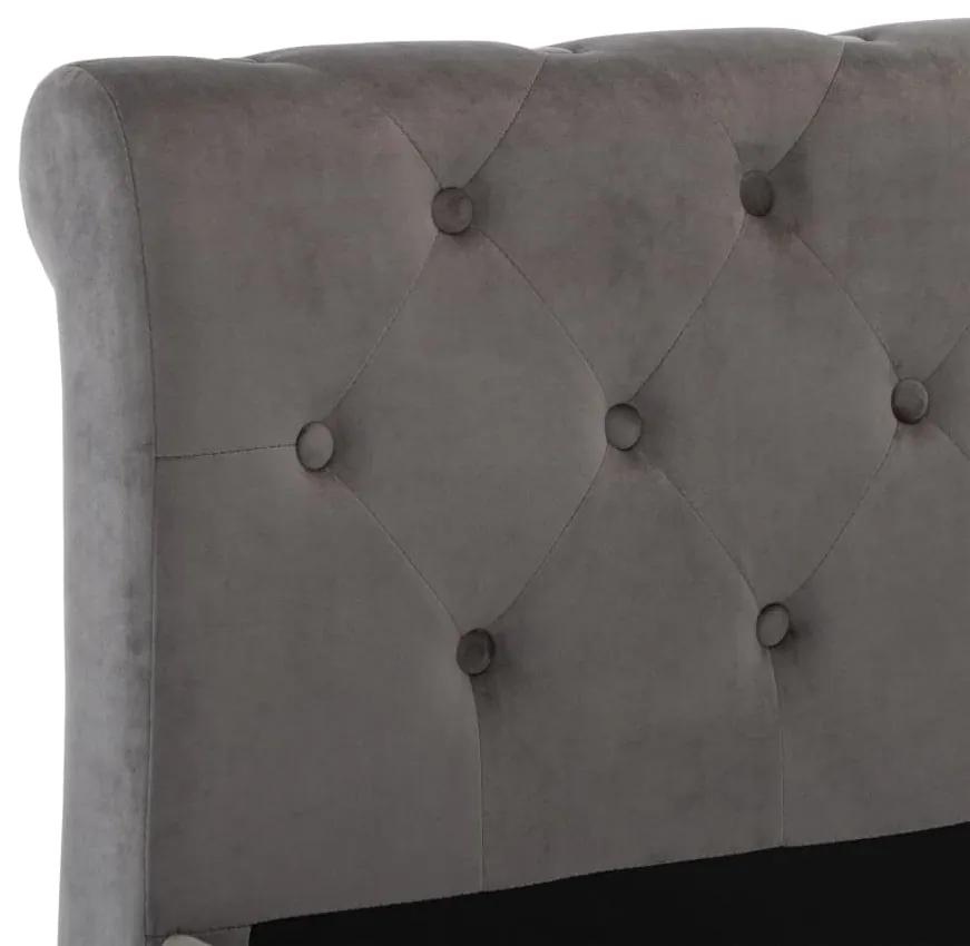 Giroletto grigio in velluto 200x200 cm