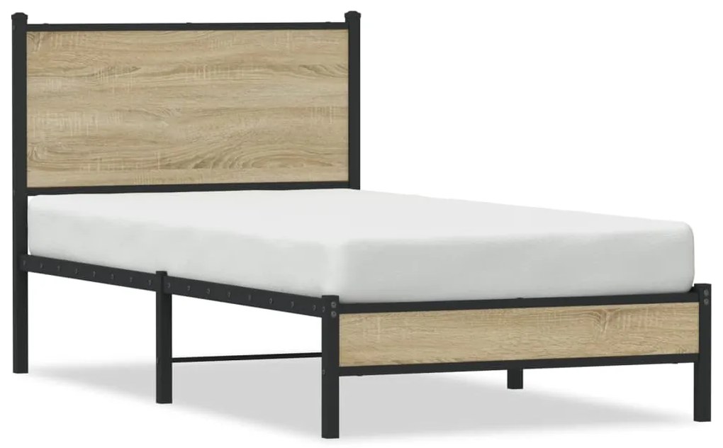 Giroletto Senza Materaso İn Metallo Rovere Sonoma 90x200 Cm /