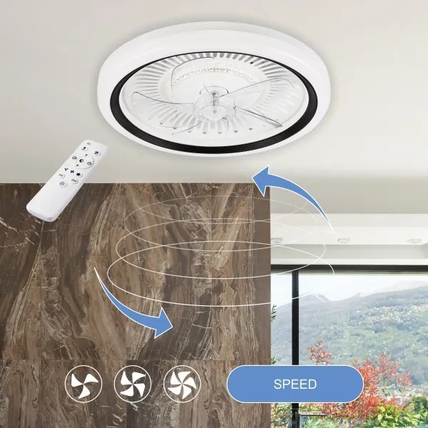 Plafoniera LED con ventilatore GEMMA LED/37W/230V bianco + +TC