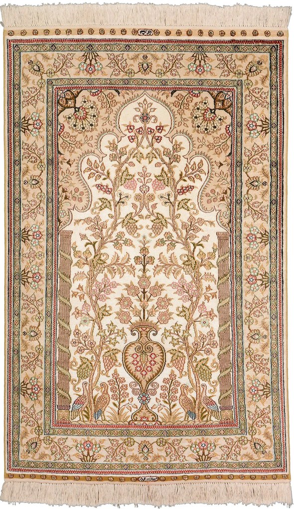 Hereke Tappeto 80x130 Beige (Cina) Annodato A Mano