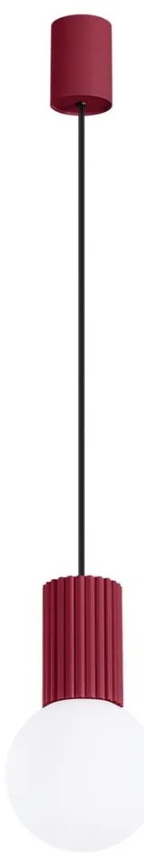 Lampadario burgundy con paralume in vetro ø 12 cm Orbital – Sollux