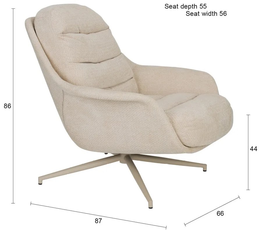 Poltrona da relax beige girevole Philly – Zuiver