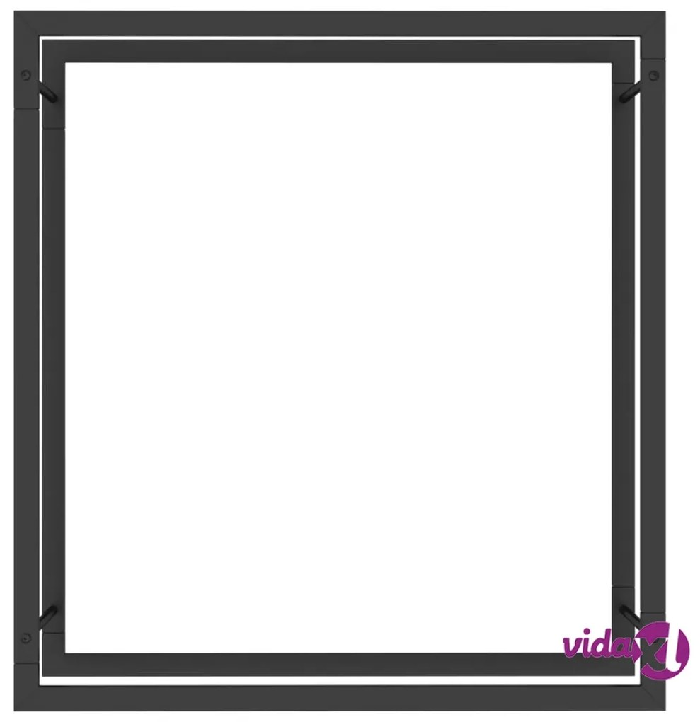 vidaXL Portalegna Nero Opaco 80x28x86 cm in Acciaio