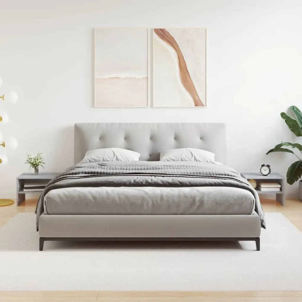 Comodini grigio sonoma 2 pz 40x30x30 cm in legno multistrato