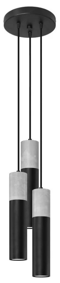 Sollux SL.1081 - Lampadario su corda BORGIO 3xGU10/40W/230V cemento/metallo nero