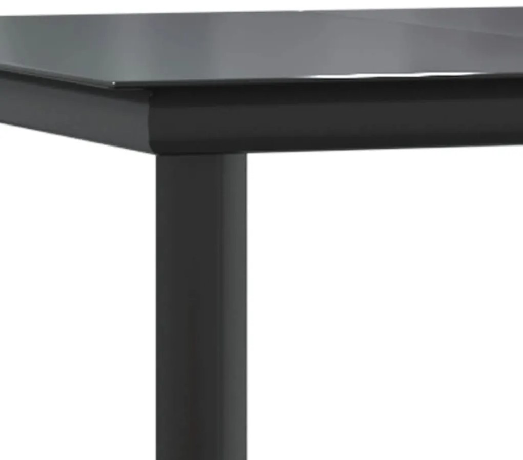 Set da pranzo da giardino 7 pz nero con cuscini in polyrattan