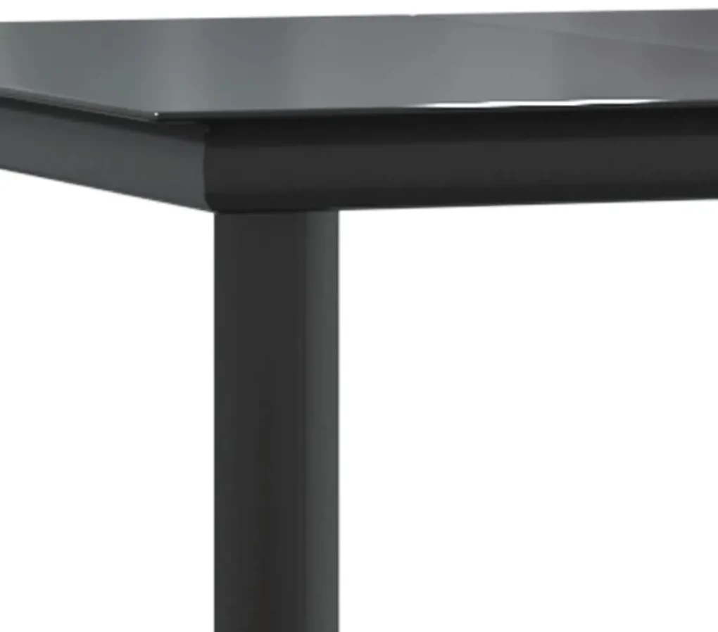 Set da pranzo da giardino 7 pz nero con cuscini in polyrattan