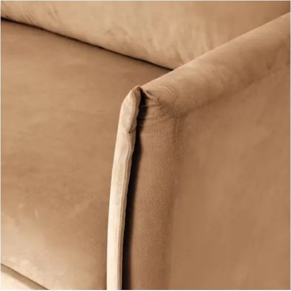 Divano marrone con rivestimento in velluto 203 cm Juli – Ropez