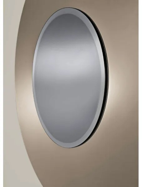 Specchio tondo con piano Bronzo e inserto in specchio Fumč D160 cm