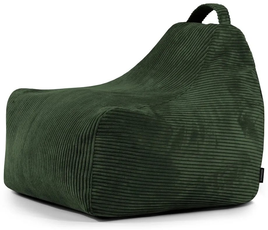 Pouf a sacco per bambini verde con rivestimento in velluto a coste Game Amuse – SLOWDOWN