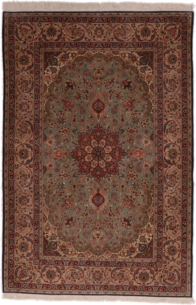 Isfahan Tappeto 230x150 (Iran) Annodato A Mano