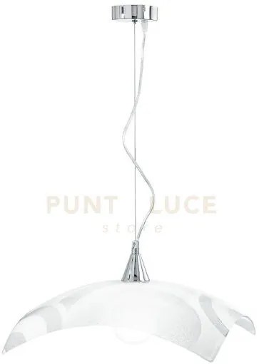 Lampadario a sospensione miro' bianca 1 luce attacco e27 45x45x110c...