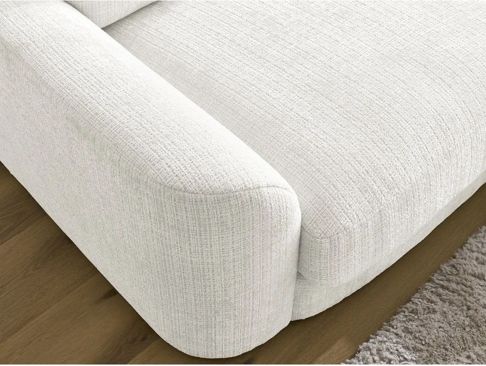 Divano angolare bianco (con penisola a destra/con chaise lounge) con rivestimento in ciniglia Leonore – Bobochic Paris