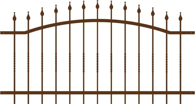 Recinzione palizzata ad arco in ferro verniciato marrone L 196 x H 106 cm