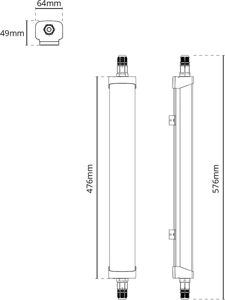 Plafoniera LED 18W 60cm IP65 con LED SAMSUNG - No Flickering Colore Bianco Freddo 6.000K