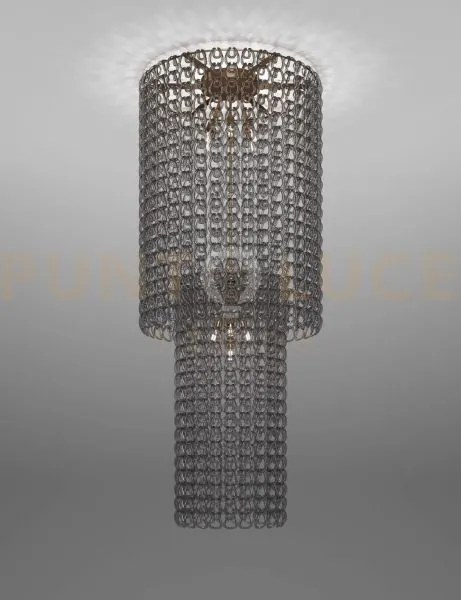 Giogali lampadadario a soffitto ca2 cristallo fume' e bronzo opaco ...