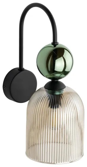 Applique SOPHIA 1xE14/10W/230V nero/verde/beige fumé