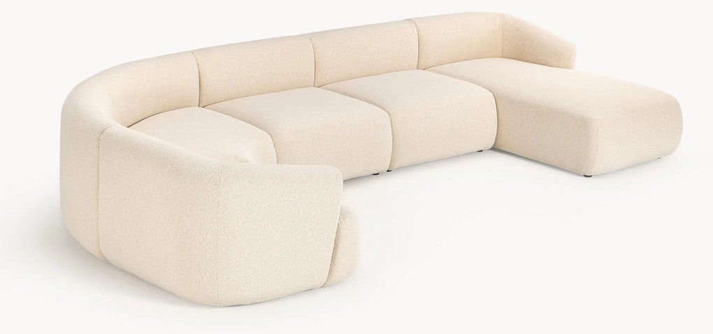 Divano angolare XL componibile in bouclé Sofia