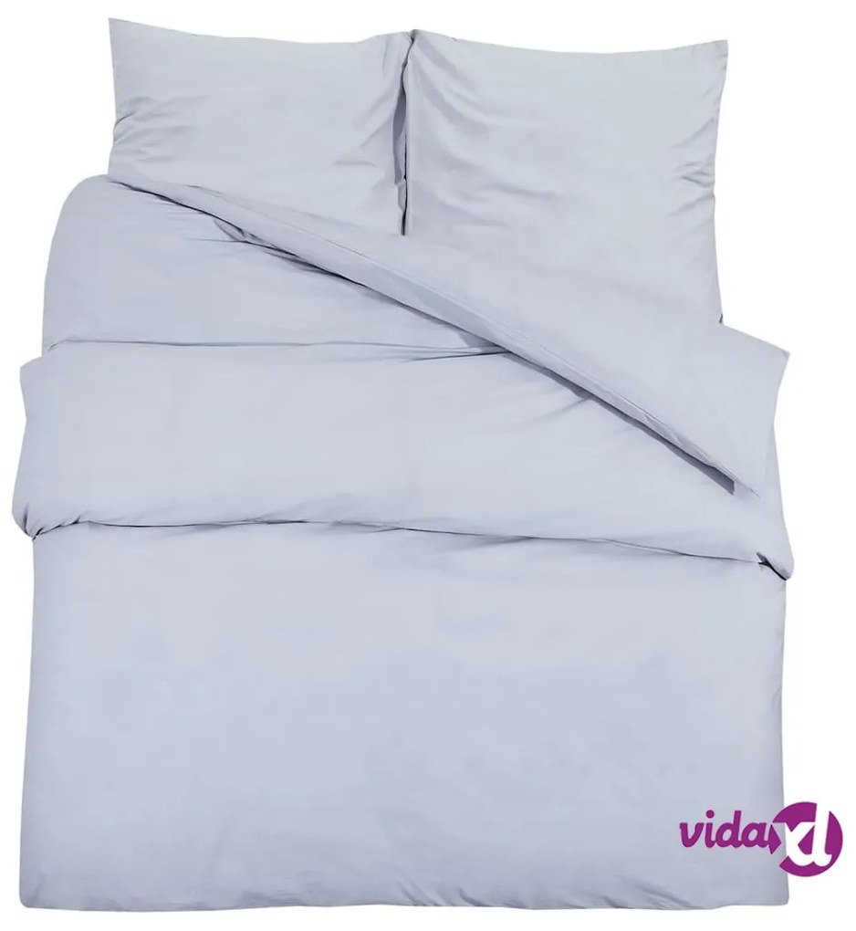 vidaXL Set Copripiumino Grigio 200x200 cm in Microfibra Leggera