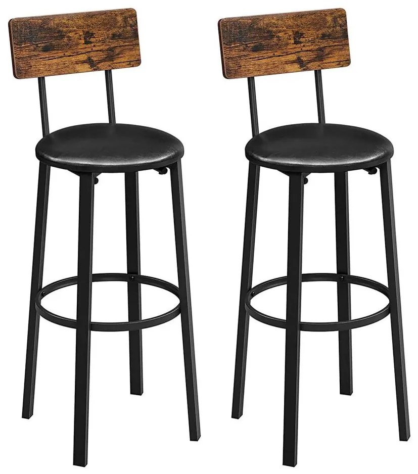 Sgabello da bar AVEN marrone/nero