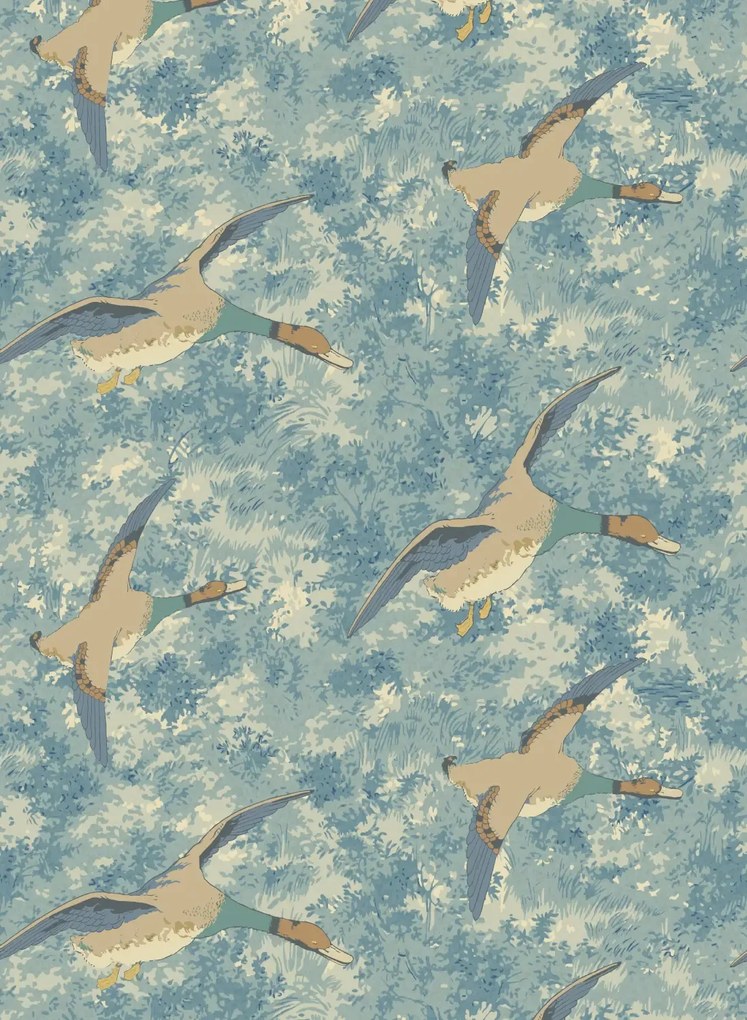 Mulberry Home Carta da parati Forest Ducks - Blue