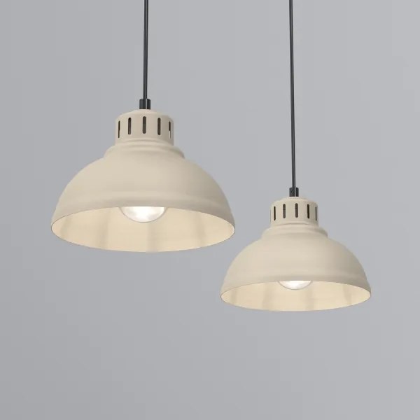 Lampadario a sospensione con filo SVEN 2xE27/15W/230V beige