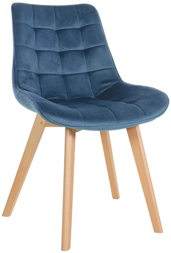 Sedia Da Pranzo İn Velluto Stuhl Brook: Eleganza E Comfort Scandinavi / Blau