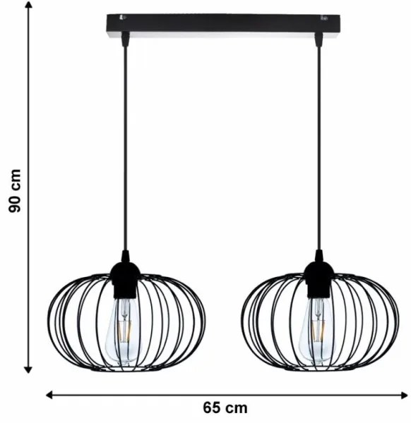 Lampadario a sospensione con filo BOCCA 2xE27/60W/230V