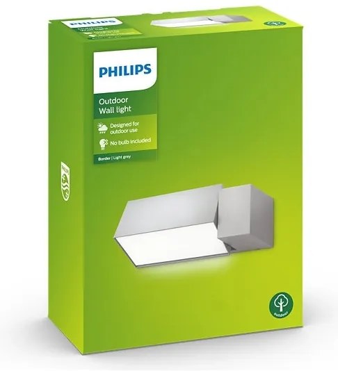 Philips - Applique da esterno BORDER 1xE27/23W/230V IP44 grigio