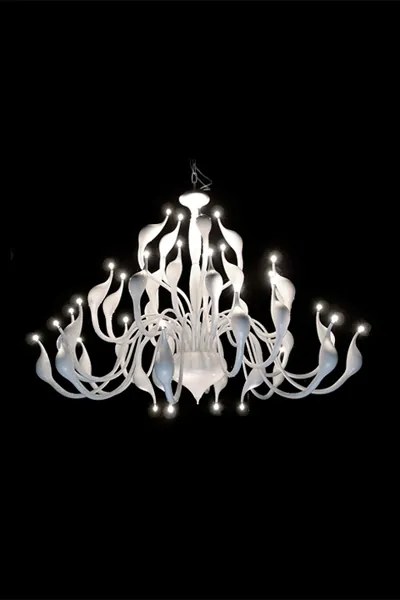 Lampadario 36 luci meta swan  md8098-36awhi bianco